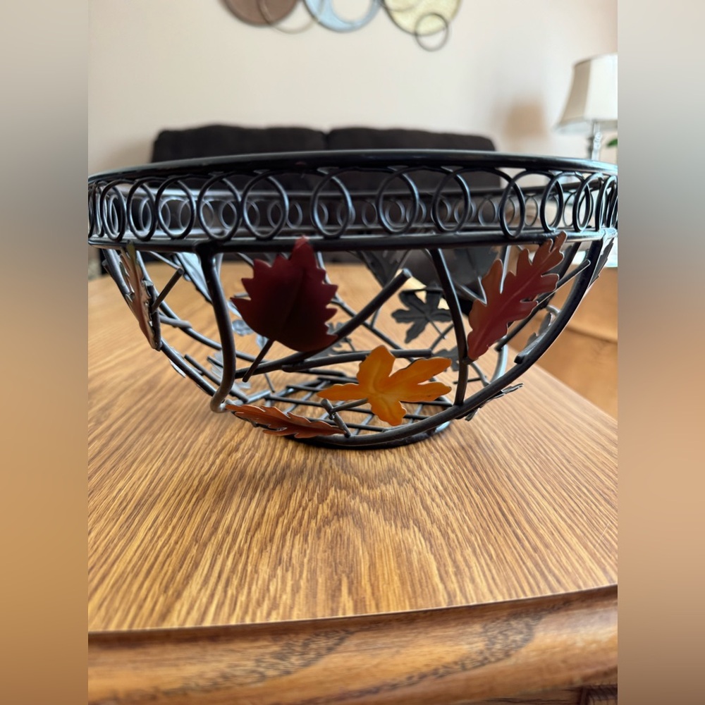 Metal Decorative Fall Leaves bowl